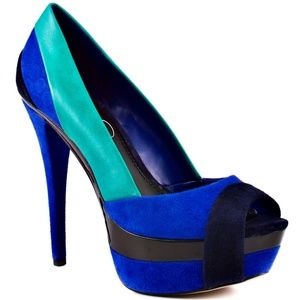 ⚡JESSICA SIMPSON Teal/Blue Suede & Leather Pump